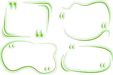 yeşil renkli soyut çizgi çizimi alıntı çerçeveleri ayarlandı