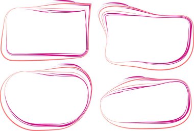 fuşya pembe kırmızı renkli kıvrımlı çizgi çerçeve şekilleri ayarlandı