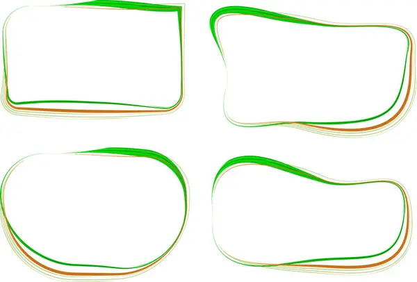 yeşil turuncu soyut eğri çerçeve koleksiyonu