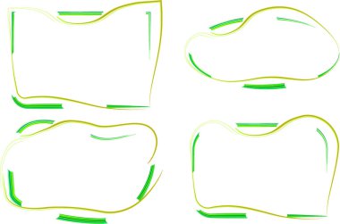 parlak yeşil renkli dekoratif soyut metin kutusu çerçeveleri