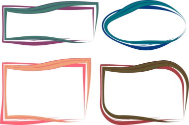 soyut renkli kıvrımlı taslak çerçeve şekilleri koleksiyon
