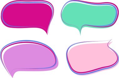 Renkli dekoratif çizgiler arka planda konuşma baloncukları oluşturuldu