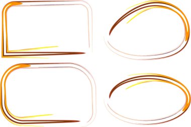 turuncu bordo renkli soyut sanat çizgileri çerçeve şekilleri koleksiyonu