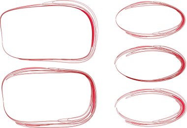 kırmızı soyut karalama sanat çizgisi karalama çerçeveleri ayarlandı