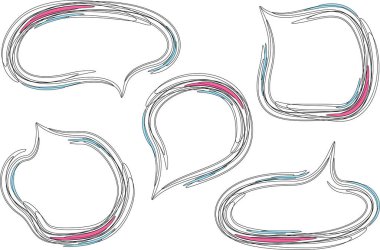 soyut sanat karalamaları karalama konuşma baloncukları seti