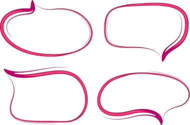 parlak pembe soyut özet konuşma baloncukları seti