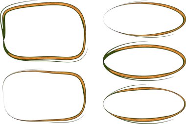 koyu yeşil turuncu renk soyut yaratıcı metin kutusu çerçeveleri seti