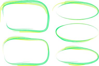 açık yeşil renkli soyut özet çerçeve şekilleri seti