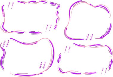 mor renkli dekoratif soyut tasarım alıntıları ayarlandı