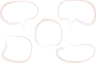 ışık pastel renkler soyut çizgiler konuşma baloncukları ayarlandı