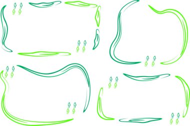 yeşil renkli dekoratif soyut tasarım alıntıları çerçeveleri ayarlandı