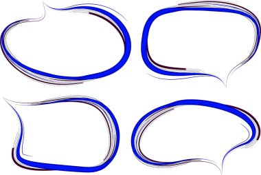 mavi renkli yaratıcı soyut çizgi şekilli konuşma baloncukları ayarlandı