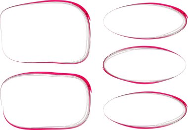 pembe renkli, ince, soyut, yaratıcı karalama çerçeveleri