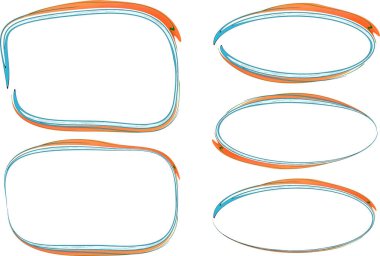 Açık mavi turuncu dekoratif özet çerçeve seti