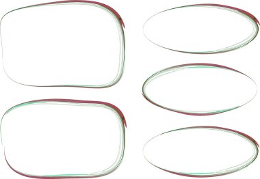 koyu yeşil tozlu pembe renk ince soyut yaratıcı karalama çerçeve şekilleri