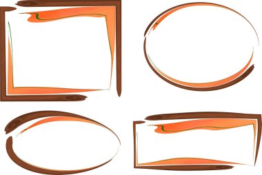 kahverengi turuncu soyut renkli yaratıcı çerçeveler