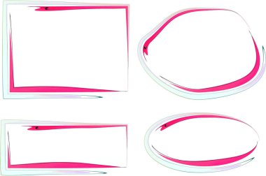 pembe soyut çizgi film tarzı çerçeve seti