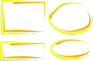 Sarı turuncu soyut çizgi film tarzı çerçeve seti