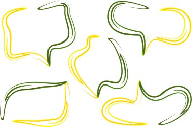 sarı yeşil soyut soyut tasarım konuşma baloncukları seti