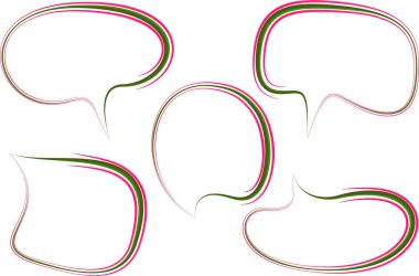 parlak pembe renkli soyut çizgiler vuruş konuşma baloncukları ayarlandı