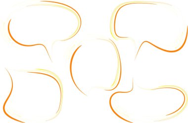 Açık sarı turuncu soyut sanat vuruşu konuşma baloncukları ayarlandı