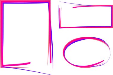 pembe mavi renkler, yaratıcı kırık dekoratif soyut çerçeve