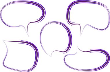 mor mavi soyut çizgiler vuruş konuşma baloncukları ayarlandı