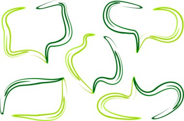 yeşil renkli soyut tasarım konuşma baloncukları seti