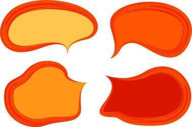 kırmızı turuncu renkler yaratıcı metin kutusu sanat anahatları konuşma baloncukları