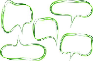 yeşil renkli çizgiler soyut kabarık konuşma baloncuklarını okşadı