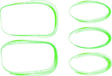 açık yeşil soyut karalama sanat çizgisi karalama çerçeve seti