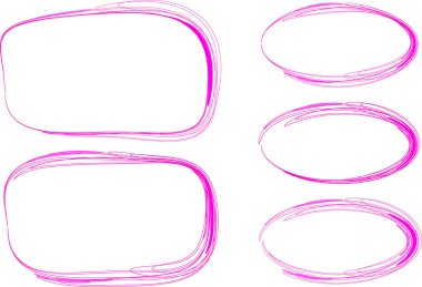 pembe soyut karalama sanat çizgisi karalama çerçeve şekilleri ayarlandı