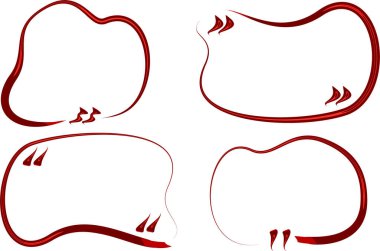 koyu kırmızı renkli soyut şablon alıntı çerçeveleri ayarlandı