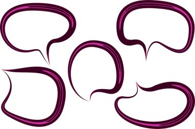 koyu pembe desenli soyut kalın ana hatlı konuşma baloncukları