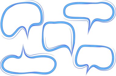 Açık mavi soyut stil yaratıcı konuşma baloncukları seti