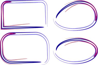 mor mavi renkli soyut sanat çizgileri çerçeve şekilleri koleksiyon