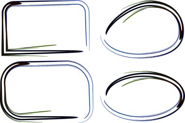 koyu mavi soyut sanat çizgileri çerçeve şekilleri koleksiyon