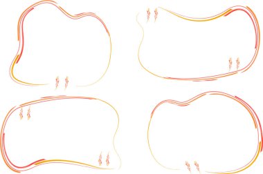 kırmızı turuncu renkli soyut ince özet metin çerçeveleri tırnak içinde