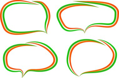 kırmızı yeşil çizgiler soyut el çizimi konuşma baloncukları