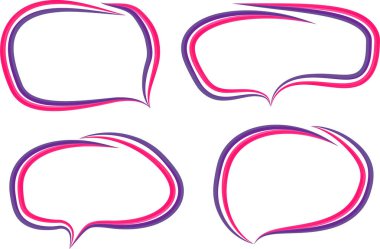 mor pembe çizgiler soyut el çizimi konuşma baloncukları