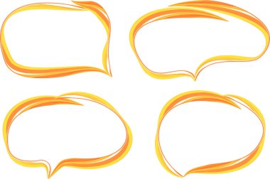 Sarı turuncu soyut tasarım dekoratif çizgiler konuşma baloncukları