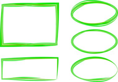 yeşil çizgiler renkli karalama çerçeveleri dizayn edildi