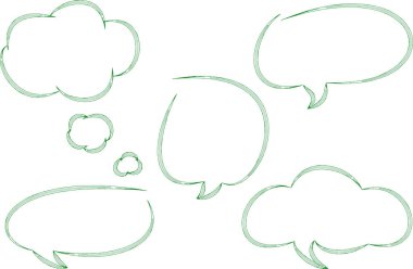 Açık yeşil renkli sanat çizgisi farklı konuşma baloncukları ayarlandı