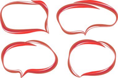 kırmızı renkli soyut tasarım dekoratif çizgiler konuşma baloncukları