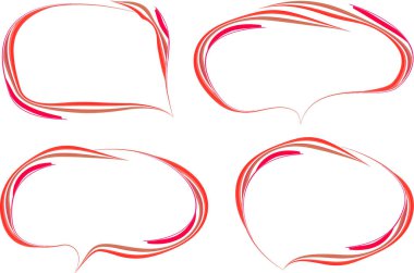 kırmızı renkli soyut karalama konuşma baloncukları ayarlandı