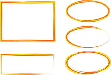 turuncu sarı çizgiler soyut karalama şekilleri kenarları