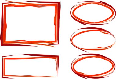 kırmızı soyut karalama taslağı renkli çerçeveler ayarlandı