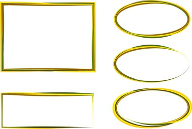 Sarı yeşil çizgiler soyut karalama şekilleri kenarları