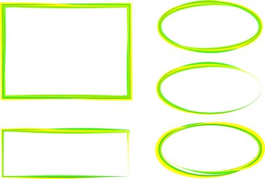 açık yeşil çizgiler renkli soyut karalama şekilleri kenarlıklar