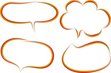 turuncu soyut renkli ana hat diyalog bulutları ayarlandı